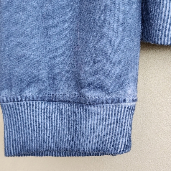 Grey & Gray Faded Blue Demin Embroidered Hoodie Size L - Picture 6 of 13